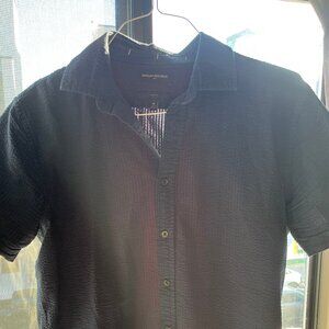 Navy Crinkle Banana Republic Shirt (M)